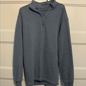 Men's Classic Heathered Blue Zip-Up Sweater